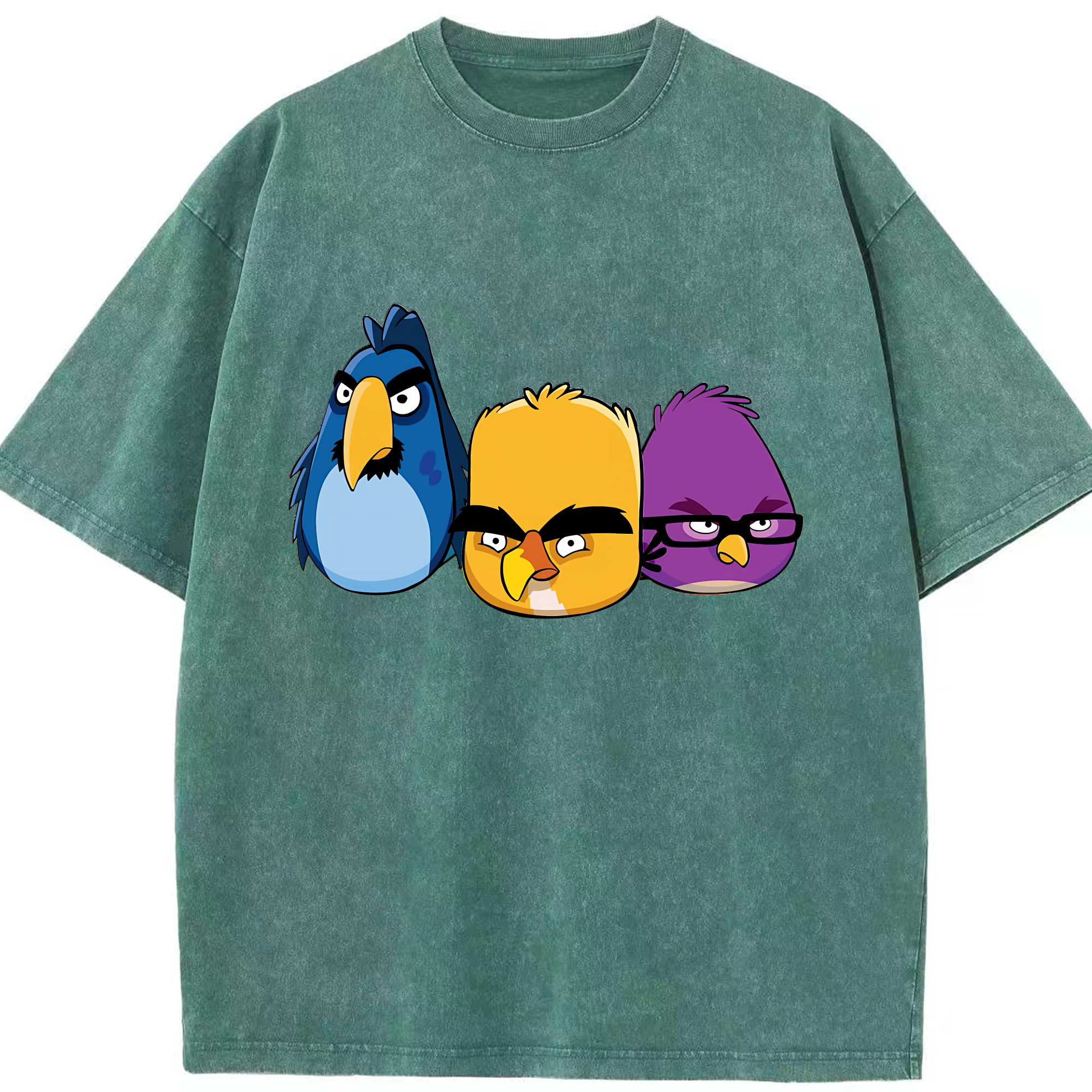 （画像用） Angry Birds アングリーバード 綿100% ヴィンテージ風 半袖Tシャツ（フロントプリント）